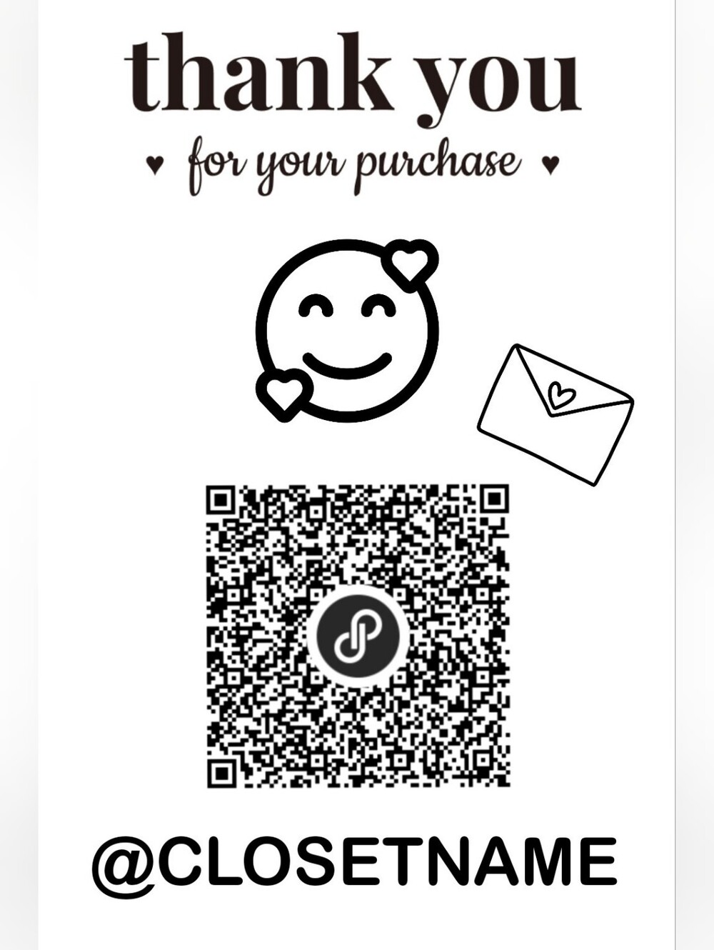 50ct, 4x6 CUSTOM "QR  CODE THANK YOU" LABELS